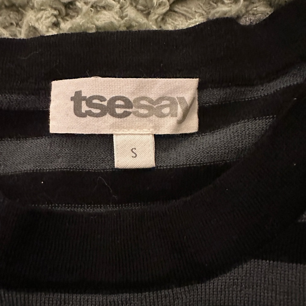 TSE black and gray striped knit dress size small - Picture 5 of 7